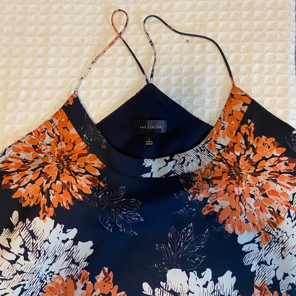 Navy blue with flowers tank top